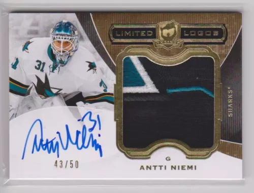 ANTTI NIEMI 2014-15 The Cup Limited Logos Autographs #LL-AN /50 Auto Patch 14-15