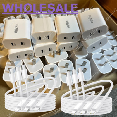 40W Fast Charger Block USB Type C Wall Power Adapter Lot For iPhone 14 13 15 16