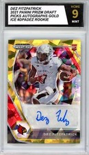 2021 Panini Prizm Draft Picks Autographs Gold Ice Dez Fitzpatrick Rookie HCWG 9