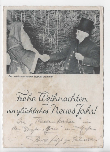 AK Feldpost Grüße zu Weihnachten u. Neujahr / Hamburg mit Hummel 1941