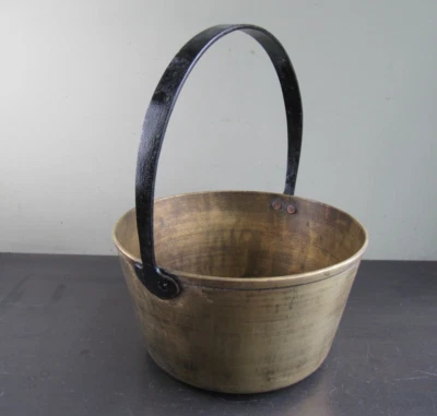 Antique Large Brass Jam Preserving Pan Large Planter Display Plant Pot 4.3kg - Image 1 of 4