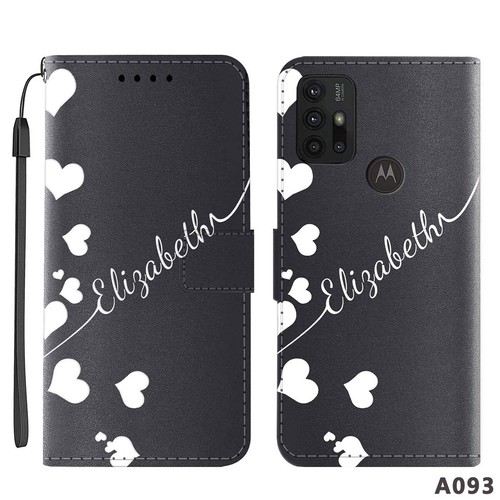 For Motorola Moto E14 G54 G14 G84 G34 E13 Personalised Case Leather Wallet Cover - Picture 53 of 83