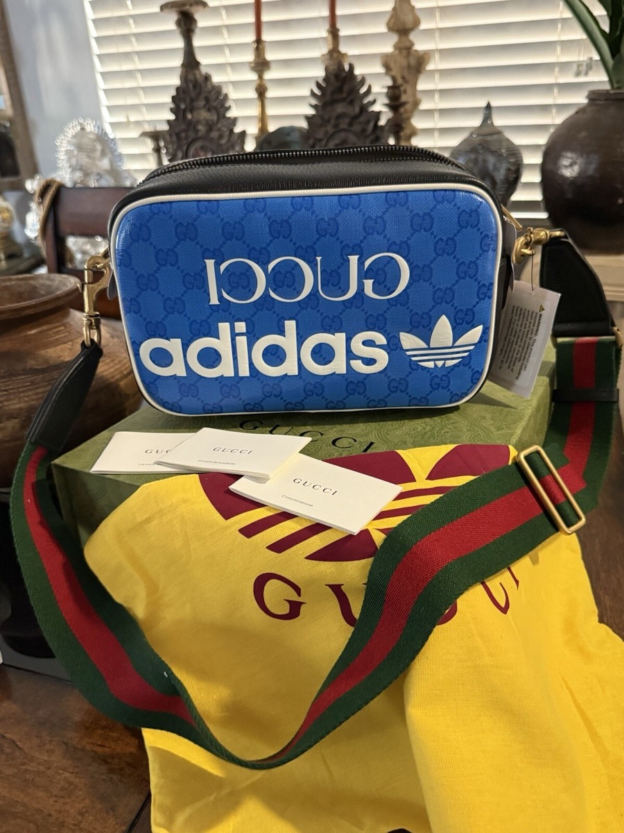 【GUCCI】SHOULDER BAG Gucci x Adidas Unisex Blue Small Shoulder Bag Special