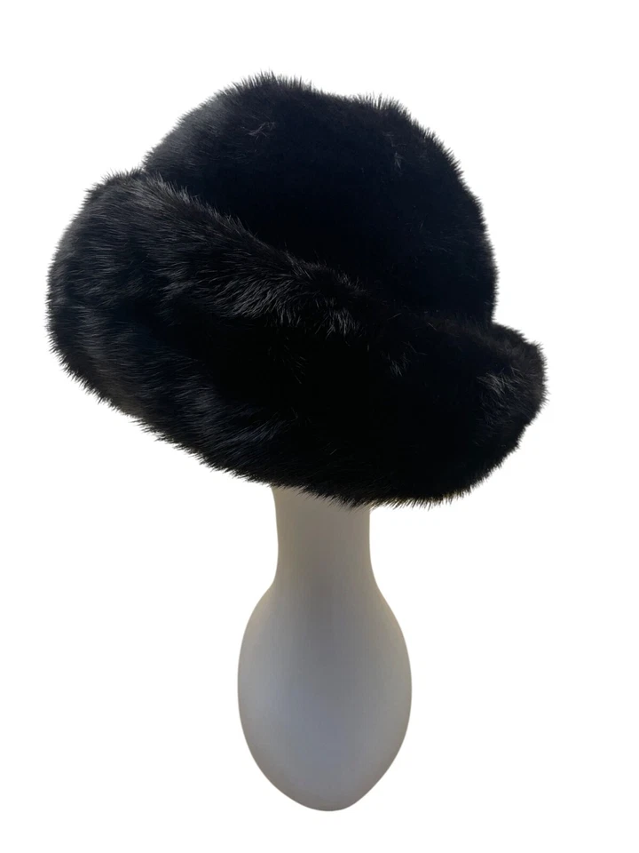 Sombrero de piel de visón negro Erlebacher vintage Foto 4 de 4