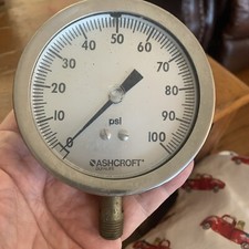 ASHCROFT DURALIFE 1009 WELDED AISI 316 TUBE  BRONZE SOCKET PRESSURE GAUGE 0-100