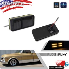 Pair Amber Deluxe Side Marker Lights Turn Signals For 1968-1972 Chevy GMC Truck