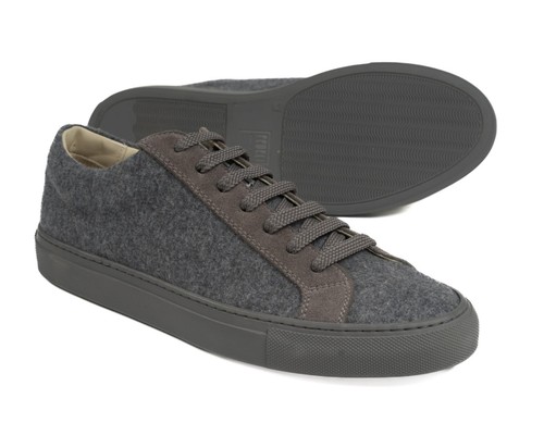 Fedeli $695 NIB Gray Cashmere Suede Low-Top Sneakers Casual Shoes (40 eu) 6 US - Picture 3 of 6