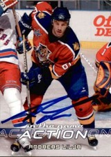 Andreas Lilja Signed Auto 2003-04 ITG In The Game Action card Florida Panthers