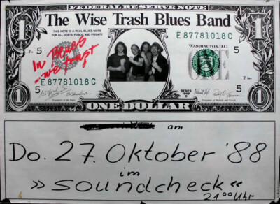 WISE TRASH BLUES BAND - 1988 - Plakat - In Concert Tour - Poster - Berlin