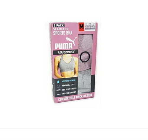 Puma Damen 2er Pack Seamless Sport BH abnehmbare Cups