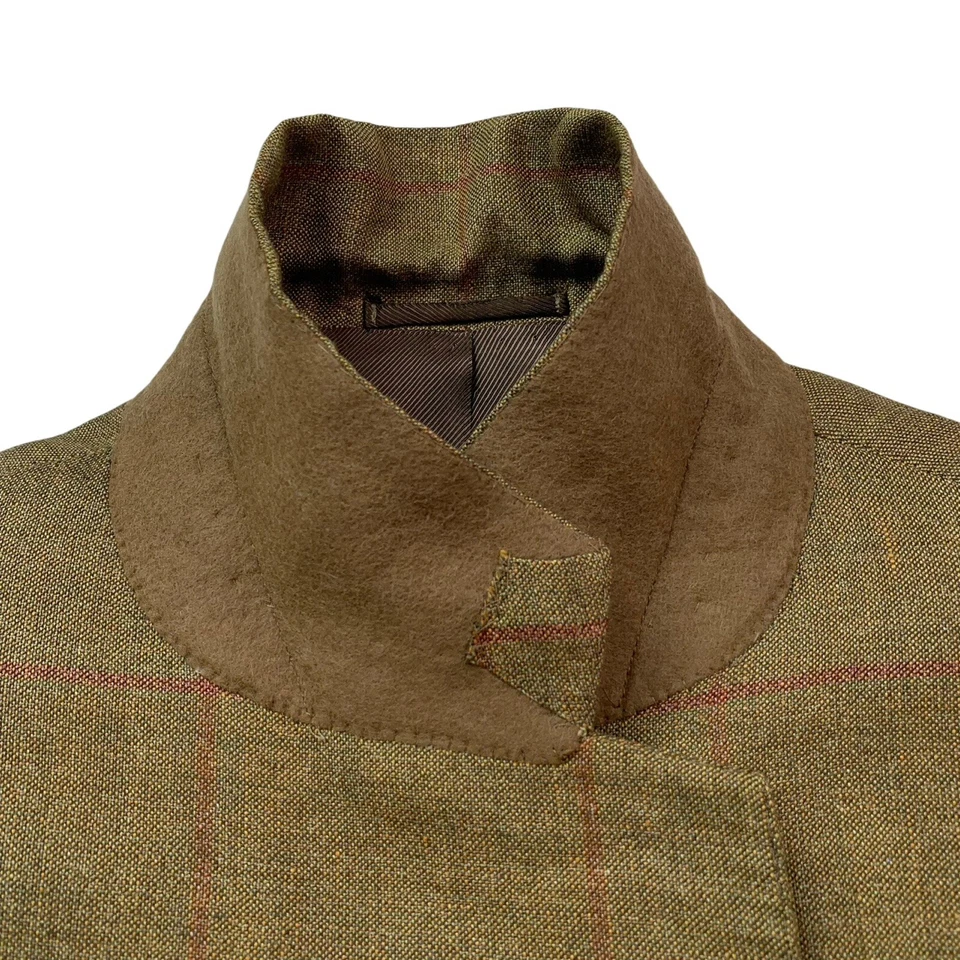VTG 42 R Kiton Light Brown Windowpane Knit Cashmere / Linen Blend Patch Pocket - Image 4 of 4