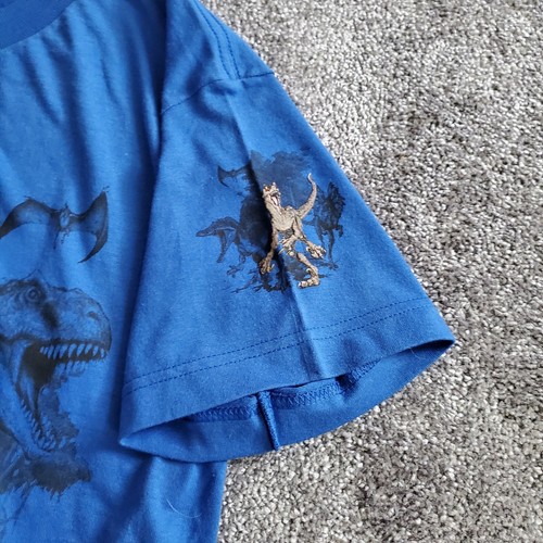 Vintage Jurassic Park Shirt boys Large blue movie dinosaur t rex youth - Picture 4 of 11