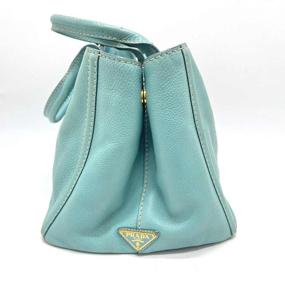 PRADA BN1872 Logo Canapa Bag Handbag Large Capacity Tote Bag Blue Ladies Used fr thumbnail 4