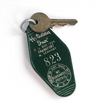 Vintage Hotel Schlüsselanhänger Frankfurt Holiday Inn West Germany 70er Key Fob & Key