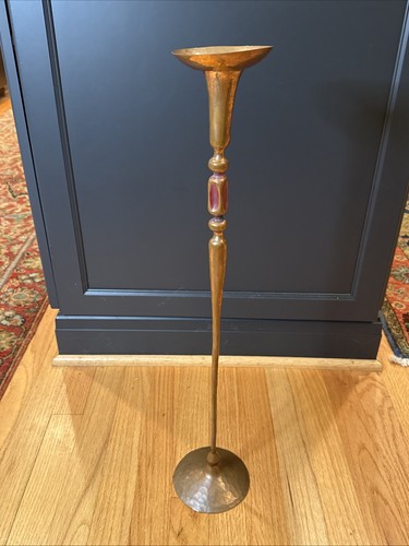 Hessel Studios Bishops Song Copper Floor Candlestick Metal Sculpture 25” Tall