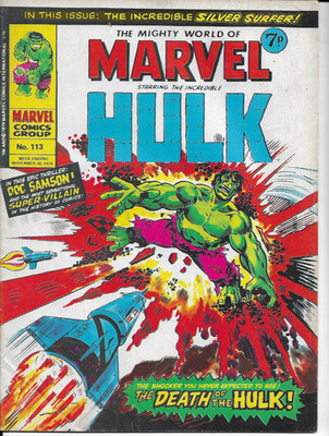 The MIGHTY WORLD of MARVEL #113 Marvel UK Comics (Nov 1974) Used (HULK + FF)