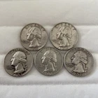 Washington Quarters Silver Lot of 5