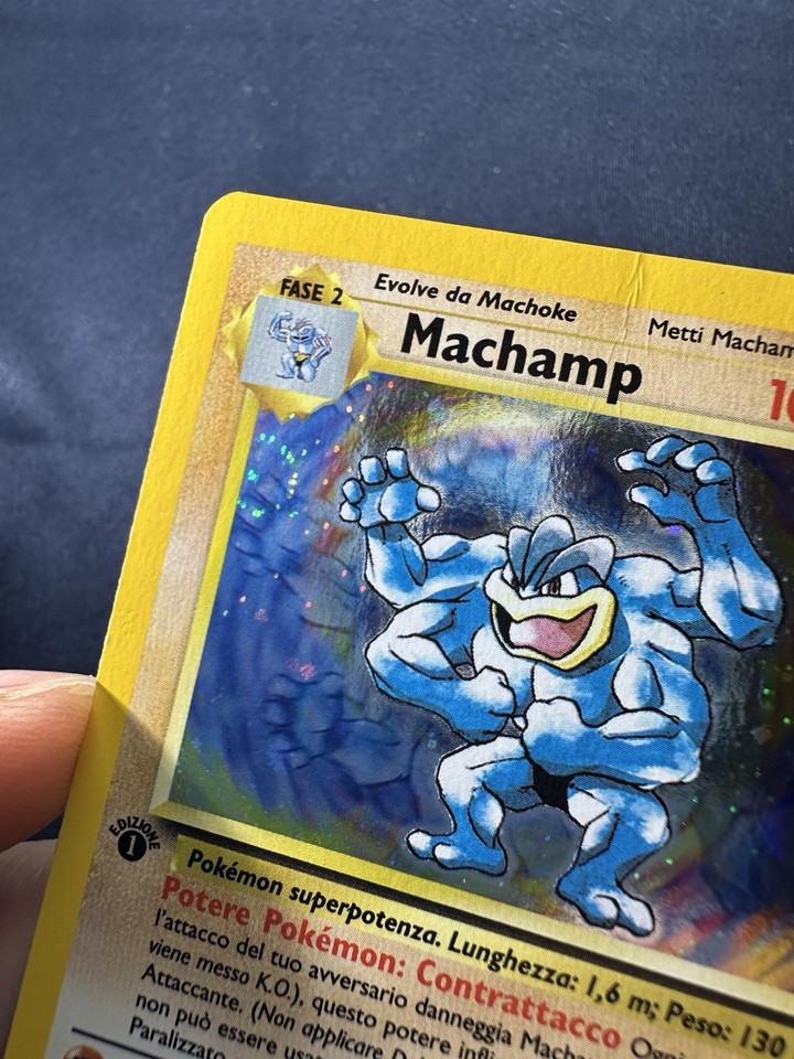 Pokémon TCG Machamp Holo Rare 1st Edition #8/102 Italian LP SWIRL 🌀 B ...