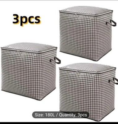 3pcs Of 180L Modern Hastut Large Storage Box, Multifunctional Thick Fabric...