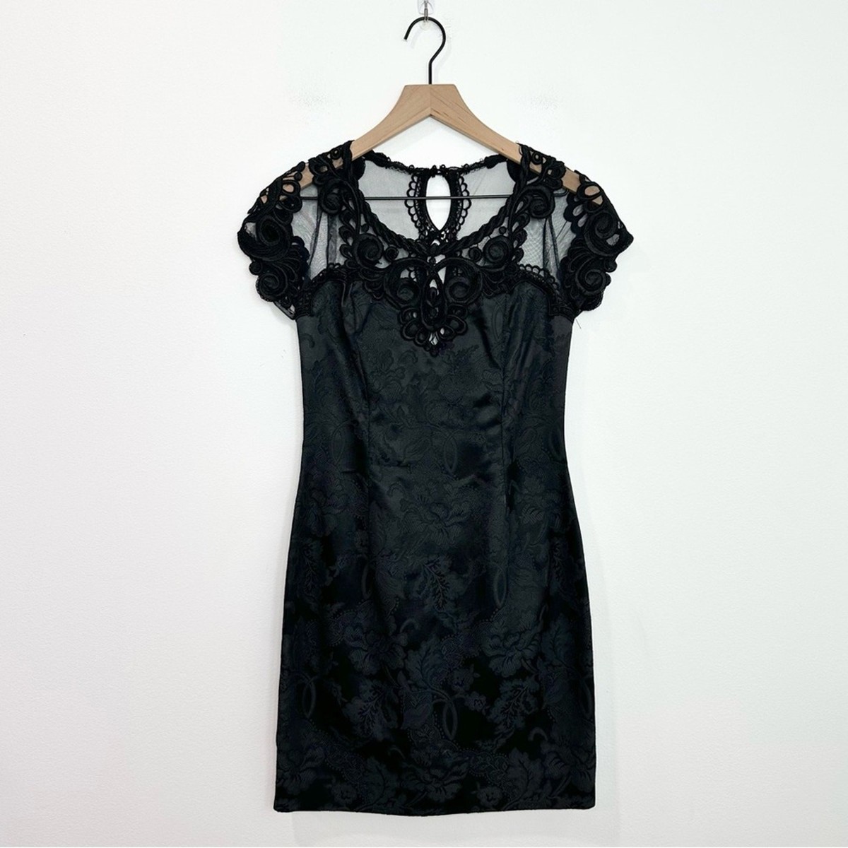 scott mcclintock black dress Scott McClintock Black Midi Dress lace