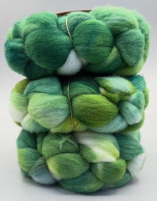 1 pound indie dyer hand dyed US Targhee wool fiber sliver top: Patchouli & Pine