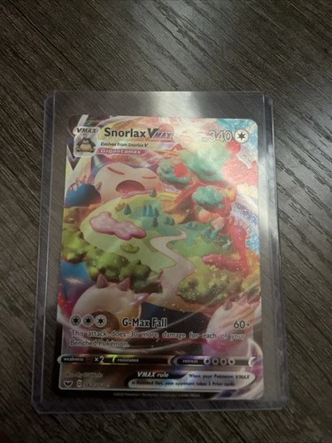 Pokémon TCG Snorlax VMAX Holo Ultra Rare Card Sword & Shield MINT CONDITION