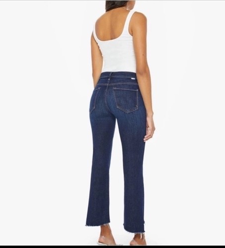 Mother Womens Insider Crop Step Fray Jean Size 26 Blue Denim Skinny Ankle - Picture 2 of 20