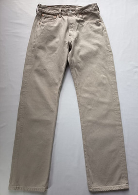 Levi's 501 Herren Jeans Beige Straight Leg Button Fly Five-Pocket W32/L32