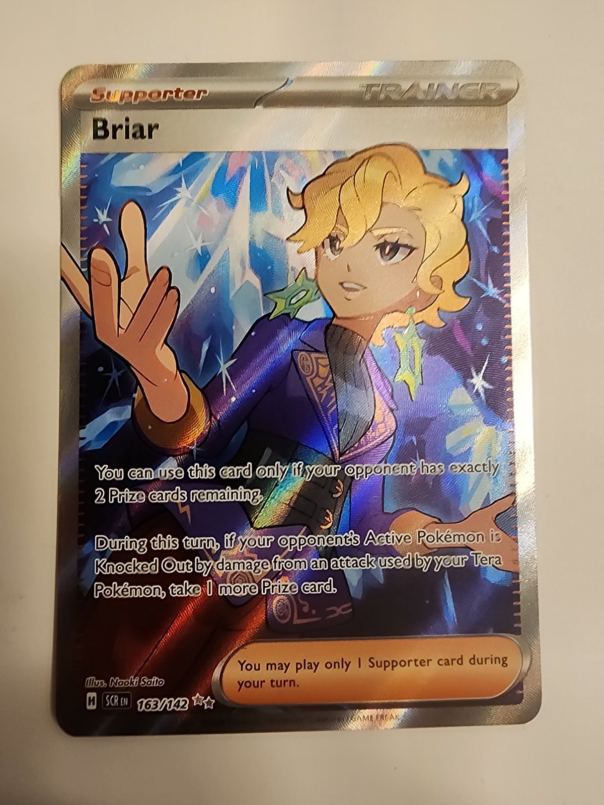 Pokemon TCG Briar 163/142 Stellar Crown Full Art Ultra Rare NM