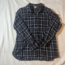 WOOLRICH Flannel Shirt Mens XL Blue   Long Sleeve.