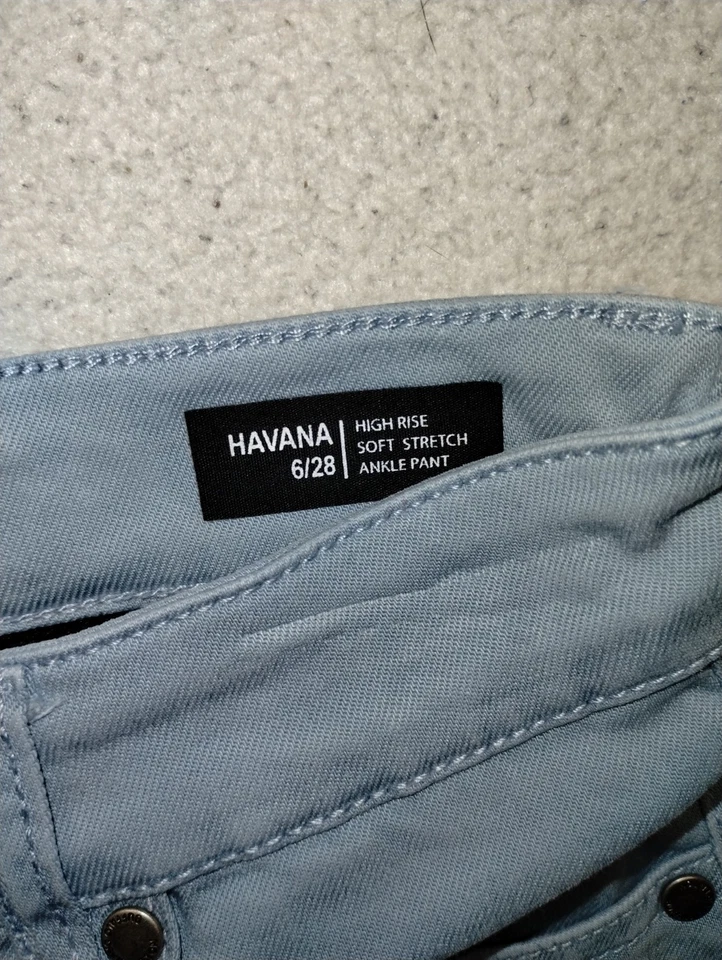 Pantalón al tobillo Buffalo David Bitten Havana tiro alto suave elástico talla 6 mujer 28x26 Foto 3 de 4