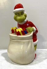 DR SEUSS HOW THE GRINCH STOLE CHRISTMAS CERAMIC COOKIE JAR CANISTER NEW