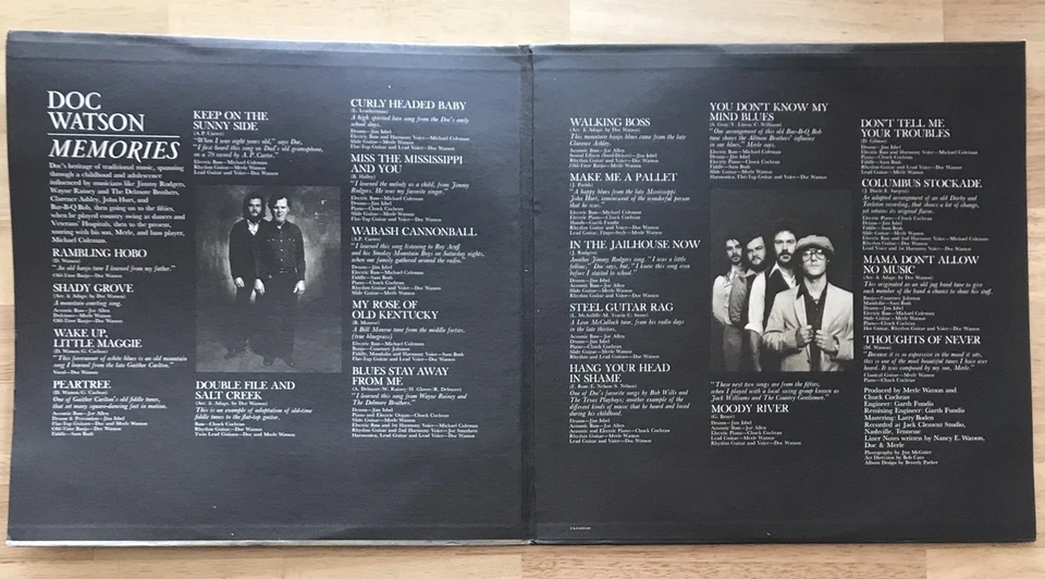 DOC WATSON - MEMORIES - 1975 United Artists - 2 LPs - Image 3 of 4