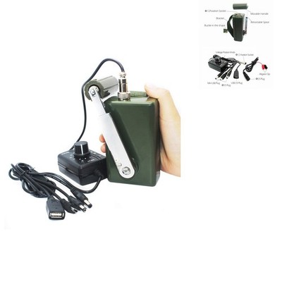 HUABAN Hand Crank Generator 30W 0-28V USB Plug Green Generator + DC Regulator
