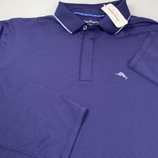 Tommy Bahama IslandZone Mens L Palm Desert Fairway Polo Navy Aleutian Night NEW