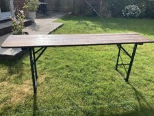 Vintage Wooden Trestle Table Folding Garden