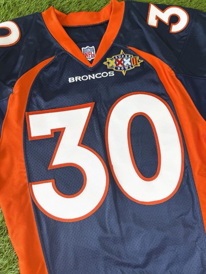 Camiseta de fútbol americano de la NFL emitida por Terrell Davis 1997-98 Super Bowl XXXII de los Denver Broncos Foto 4 de 4