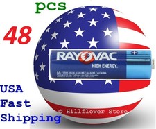 48 piece LR6 E91 AM3 Rayovac AA 1.5V Alkaline Batteries 10 year shelf time