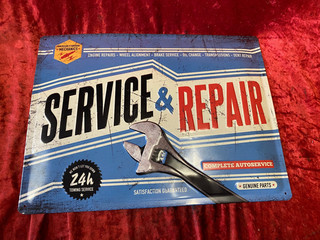 Retro Blechschild "Service & Repair"