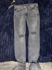 Levi's 519 Hi-Ball Jeans Black Denim, Skinny Slim, W32 32"