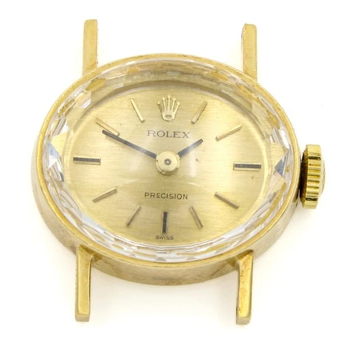 Vintage Ladies' Rolex 18k Gold Precision Cocktail Manual Watch 18mm #W25035-1