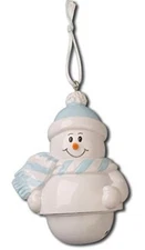Bells Snow Baby Blue Personalized Christmas Tree Ornament