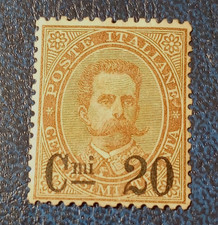 1890 UMBERTO I° SOVRASTAMPATO 20 SU 30 NUOVO MACCHIA SULLA GOMMA MNH **
