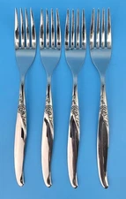 Oneida LA ROSE Stainless Premier Ltd 4 Dinner Forks Flatware Silverware Rogers