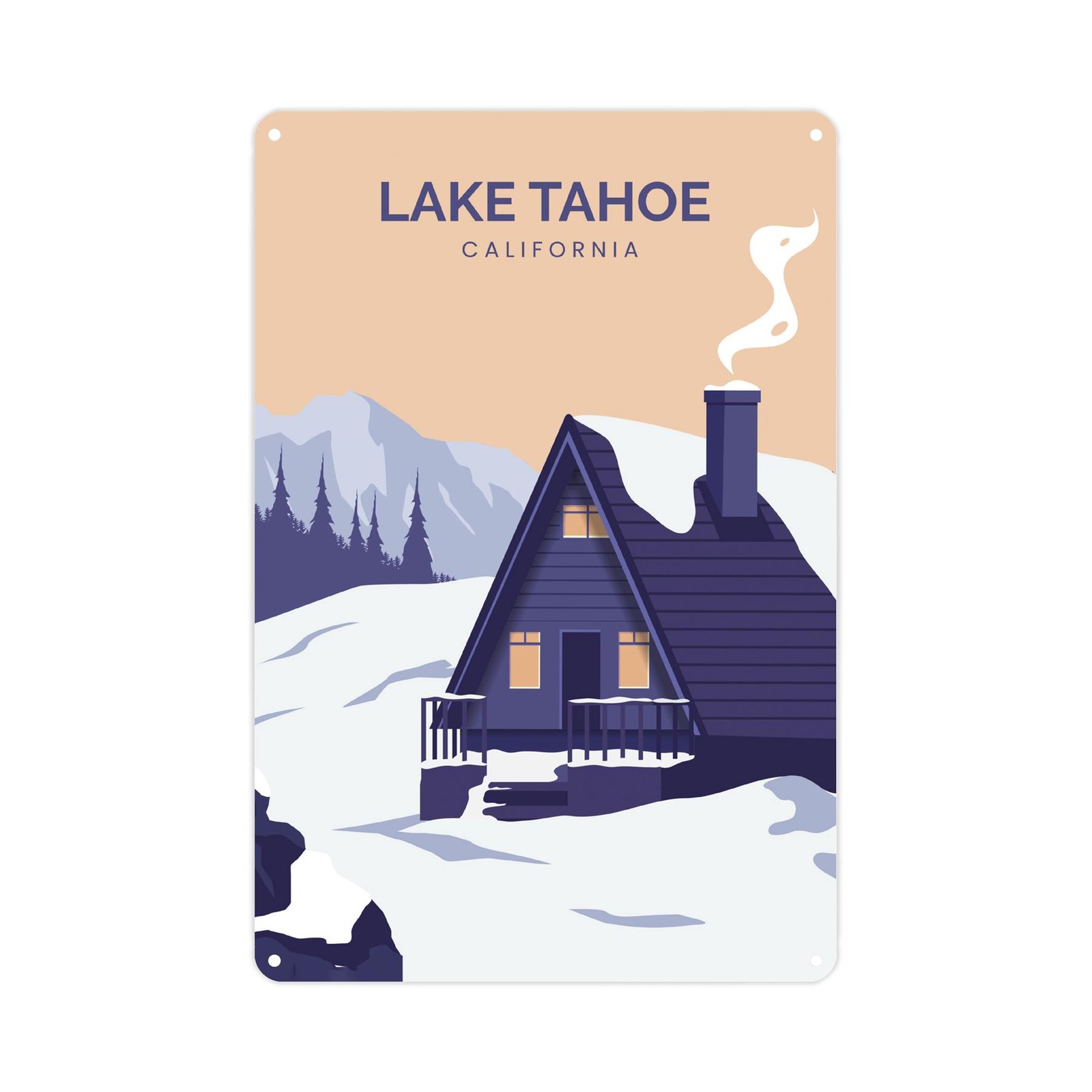 Lake Tahoe Wall Sign - America Metal Plaque Decor Souvenir Gift