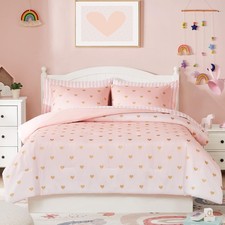 Twin Comforter Set with Sheets for Girls-5 Pieces Twin Bedding Sets with Pink...