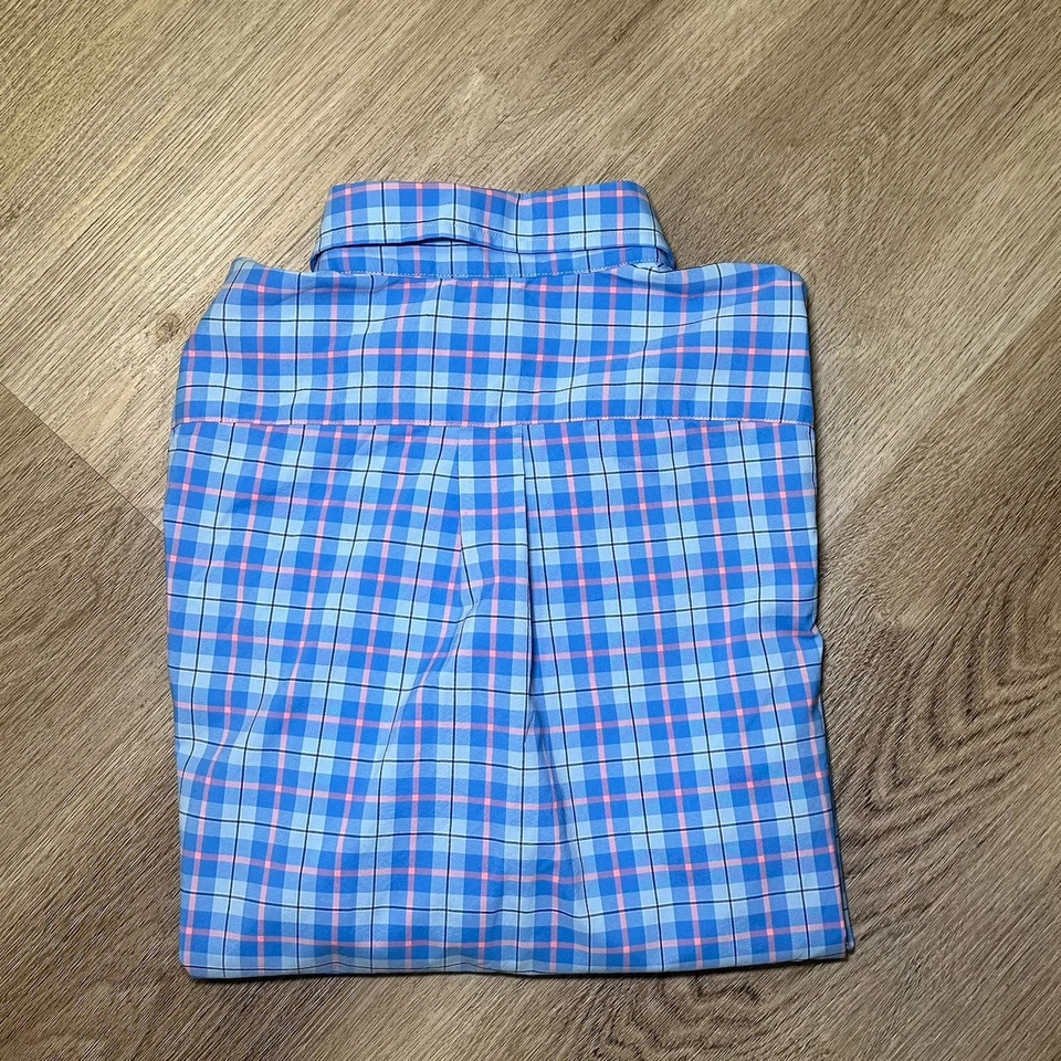 Camisa masculina performance Vineyard Vines On The Go M 12-14 xadrez botão para baixo - Imagem 4 de 4