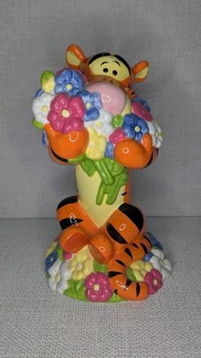 Disney Tigger with Flowers Ceramic Coin Bank 8.5'' Tall Park Lane For Ages 8 +