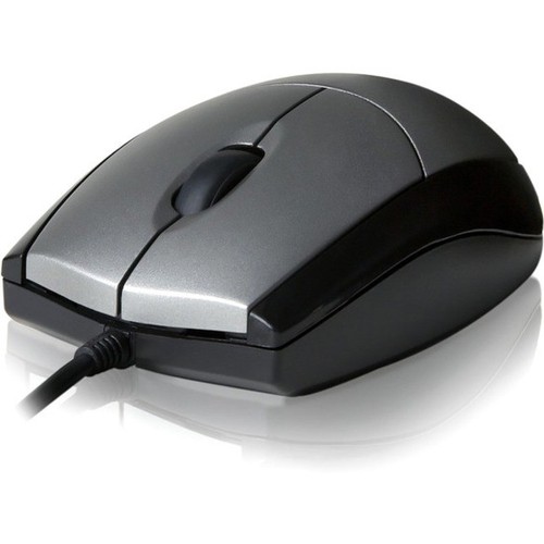 V7 Full Size Usb Optical Mouse - Optical - Cable - Black, Silver - Retail - Usb - Picture 6 of 9