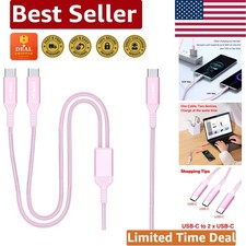 Stylish 4FT Nylon Braided 100W Dual USB C Fast Charging Cable - Reduces Clutter
